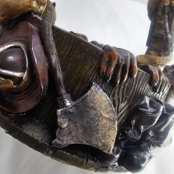 Firehouse Dalmatian Dog Fireman Firefighter Ladder Hose Basket W/ Handle Resin H - Picture 7 of 15